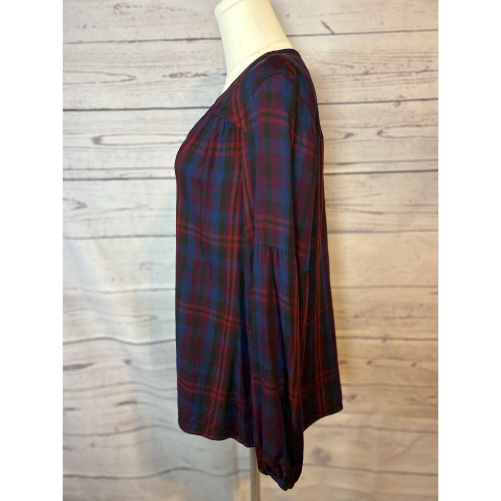 Cabi Red Plaid Rayon Blouse - Women's Regular Size S - Picture 3 of 8